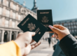 man showing passport
